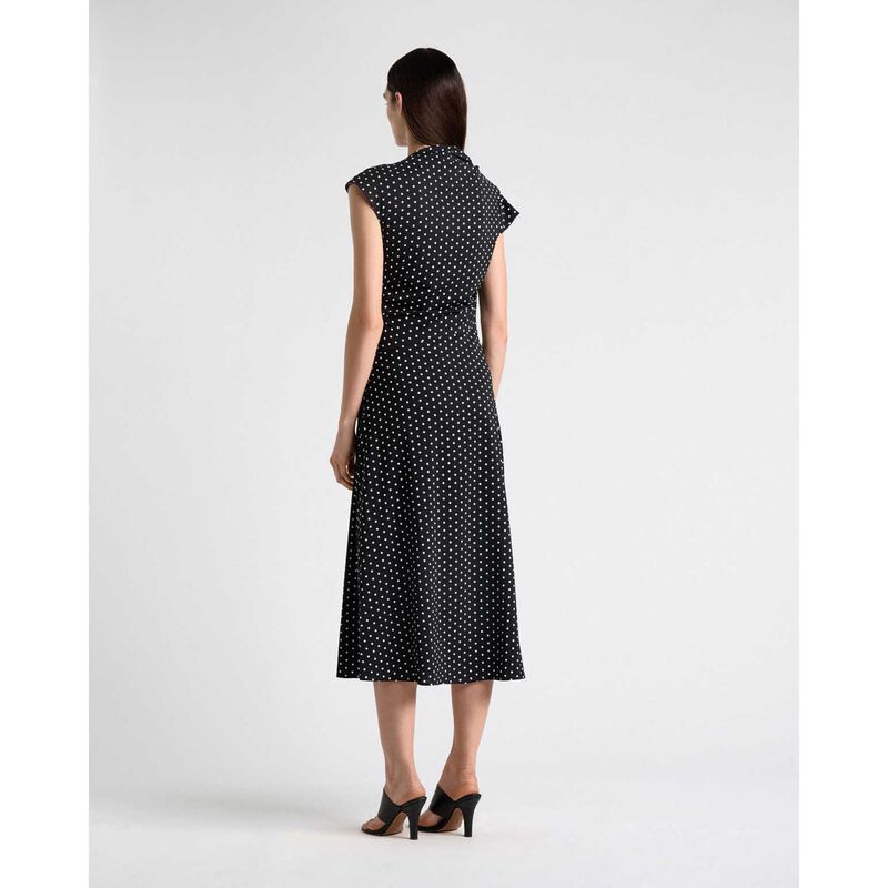 Cue Stretch Viscose Spot Draped Midi Dress image number 1